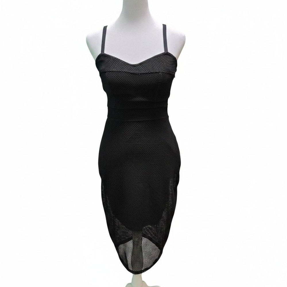 Sheath Dress Express Size 0 Womens Black Mesh Overlay Bodycon Sweetheart